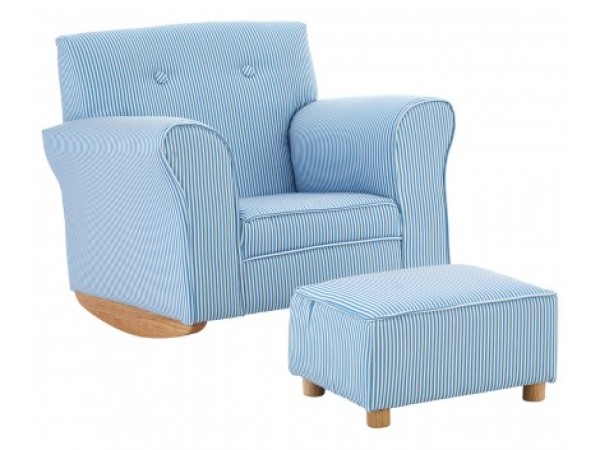 Chimes - Kids Blue Stripy Rocket With Footstool