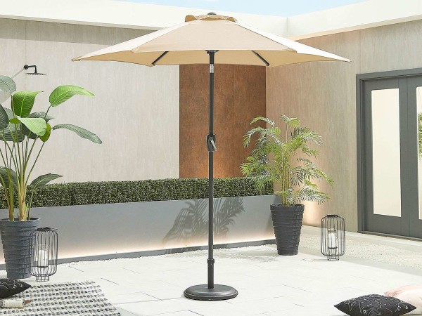 Chimes Antigua Aluminium 2.4m Round Parasol - Beige