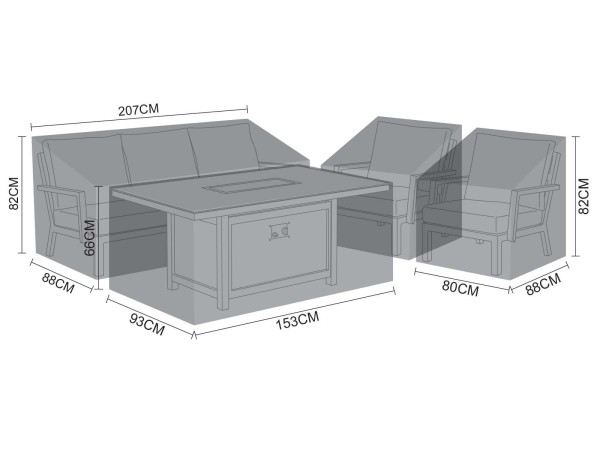 Cover Pack for Vogue 3 Seater Sofa Casual Dining Set