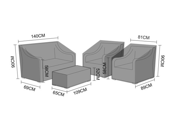 Cover Pack for Rounded 2 Seat Sofa Set- Harper/Oxley