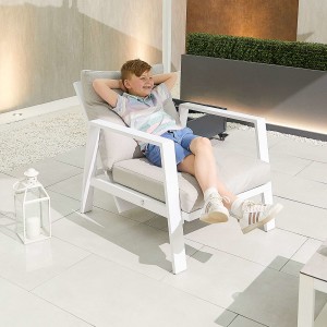 Nova - Enna Reclining Corner Sofa Set with Lounge Chair - White