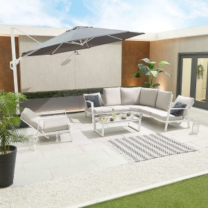 Nova - Enna Reclining Corner Sofa Set with Lounge Chair - White