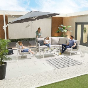 Nova - Enna Reclining Corner Sofa Set with Lounge Chair - White