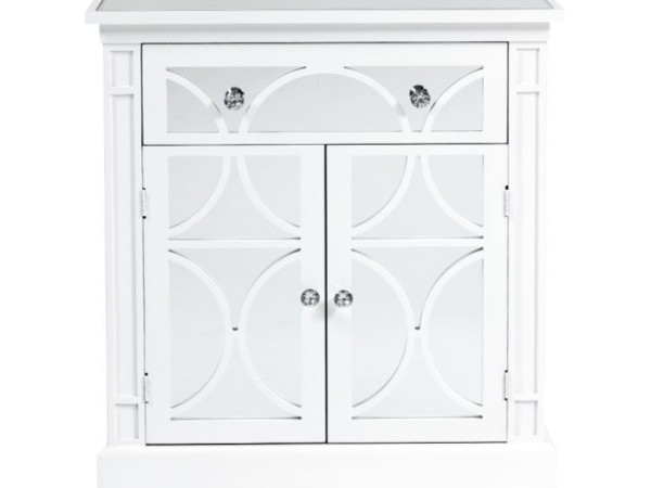 Remi White Wood 2 Door and 1 Drawer Sideboard