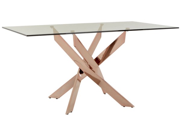 Chimes - Deana Rectangular Rose Gold Dining Table
