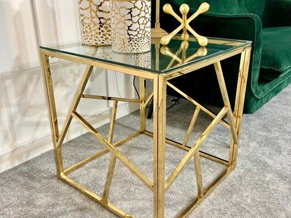 Chimes - Ariana Gold Metal End Table