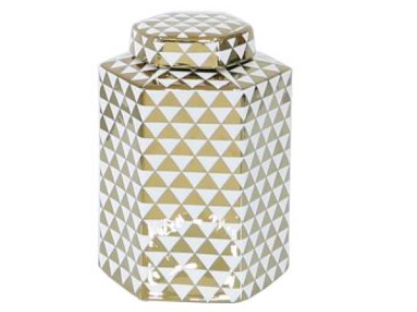 Chimes - Small Gold Geo Jar