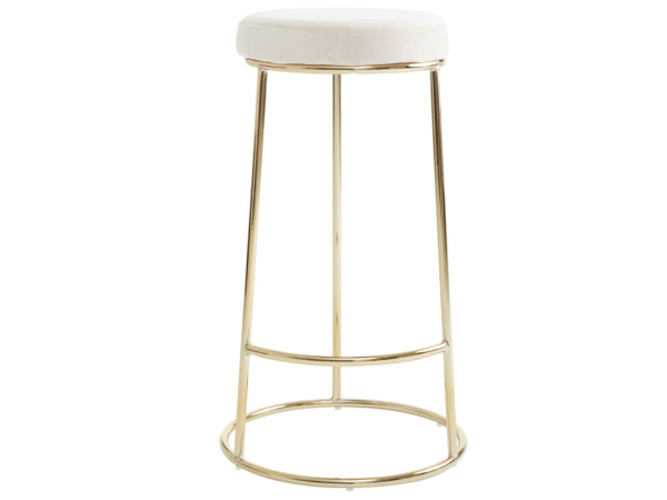 Chimes - Aurora Cream Velvet Bar Stool