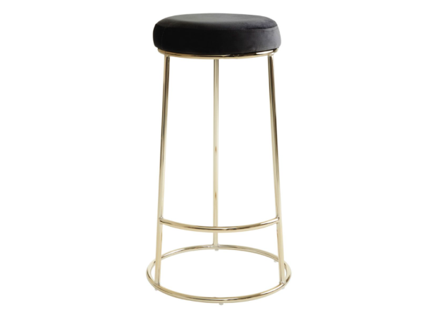 Chimes - Aurora Black Velvet Bar Stool
