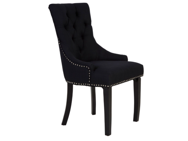 Chimes - Amelia Black Linen Dining Chair