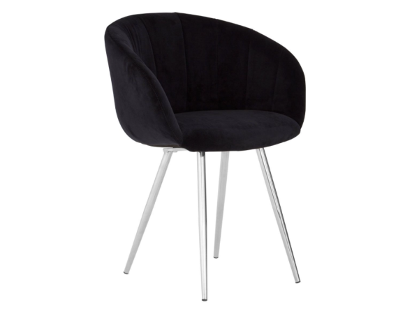 Chimes - Deco Black Velvet Dining Chair