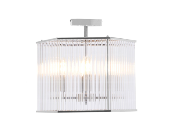 Chimes - Listra 4 Light Hexagonal Chrome Pendant Light