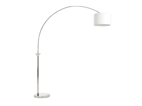 Chimes - Nyla Nickel Finish Arc Floor Lamp