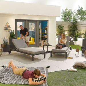 Nova - Alessandria Aluminium Sun Lounger Set - Grey