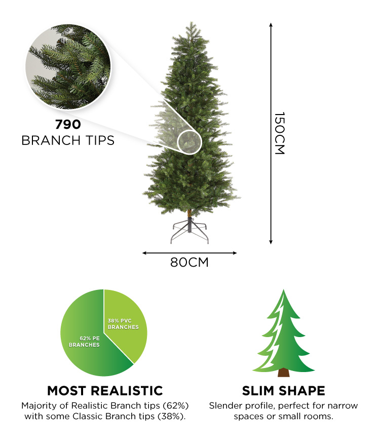 Calgary Fir 5ft Slim Artificial Christmas Tree