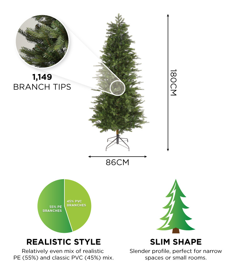 Calgary Fir 6ft Slim Artificial Christmas Tree