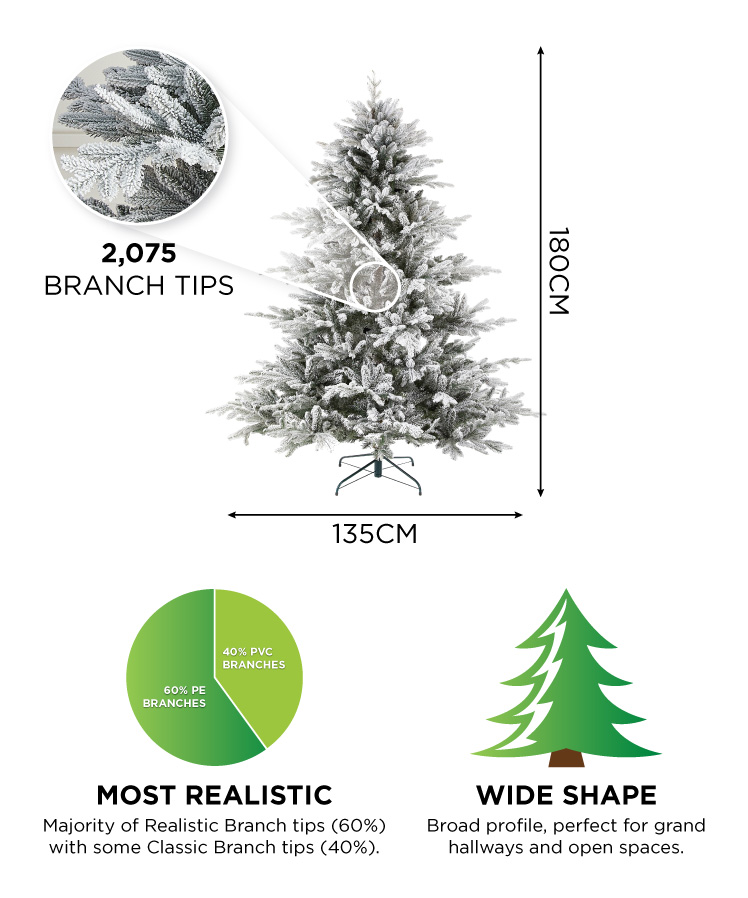 Concolor Fir Snowy 6ft Artificial Christmas Tree
