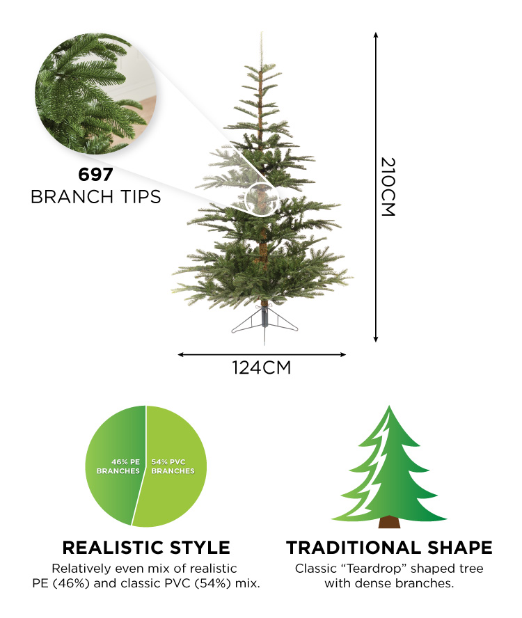 Nobilis Fir 7ft Artificial Christmas Tree
