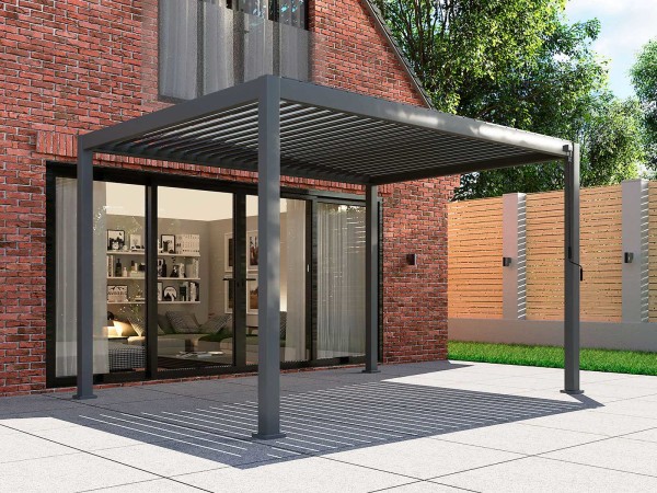 Nova - Titan 4m x 3m Rectangular Aluminium Pergola in Grey - LOW STOCK