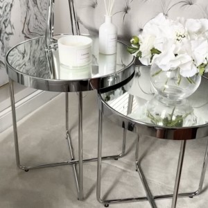 Chimes - Set of 2 Mirrored Top End Tables