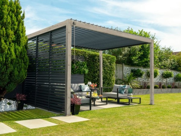 Nova - Titan 4m x 3m Aluminium Pergola - Wood Look
