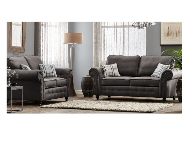 Chimes - Oakley 3 + 2 Seater Sofa Set - Black