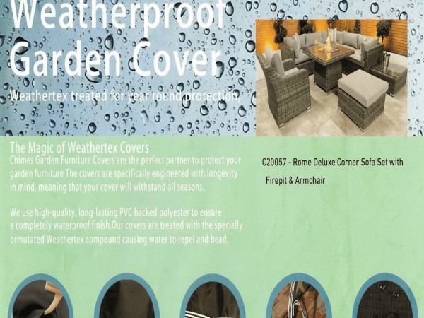 Cover Pack for Chimes Rome Deluxe Corner Firepit Set with Armchair