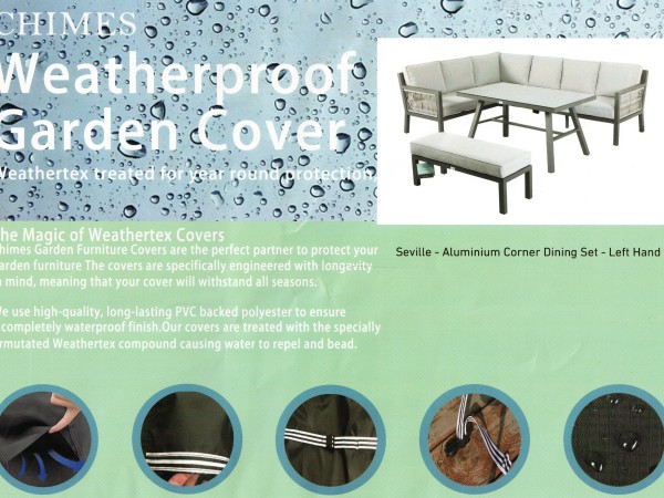 COVER-Chimes - Seville Aluminium Casual Corner Dining Set - Left Hand