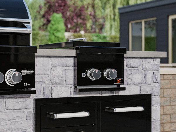 Whistler Grills - Burford Double Built in Propane Side Burner Grill SB5 - Black