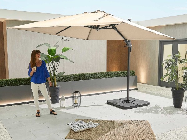 Nova - Genesis 3m Square Cantilever Parasol - Beige