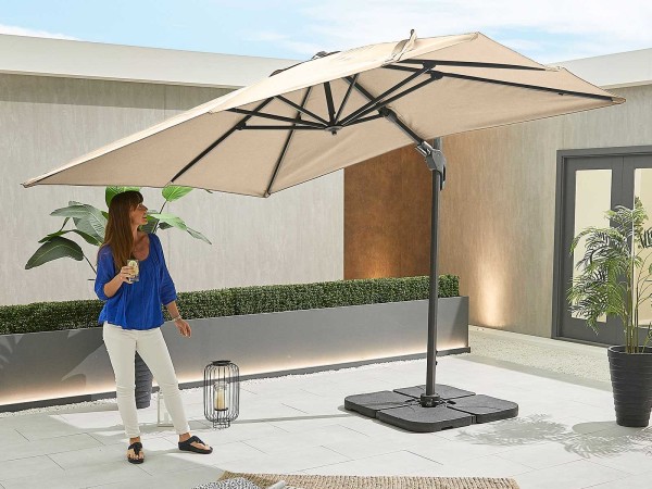 Nova - Genesis 3m x 2.5m Rectangular Cantilever Parasol - Beige