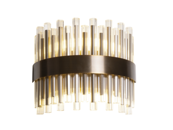 Antoinette Antique Brass Finish Curved Wall Lamp