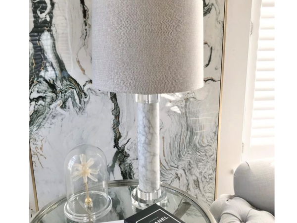 Marble Column Table Lamp
