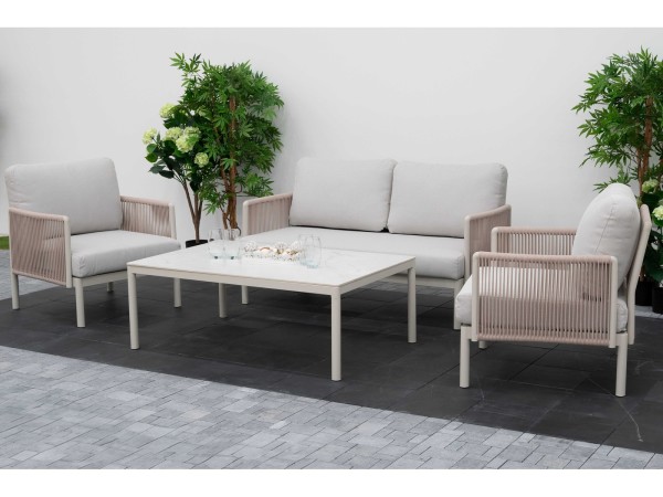 Nova - Hayden 2 Seater Sofa Set with Rectangular Coffee Table - Pebble