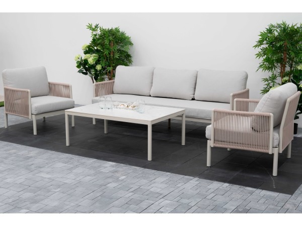 Nova - Hayden 3 Seater Sofa Set with Rectangular Coffee Table - Pebble