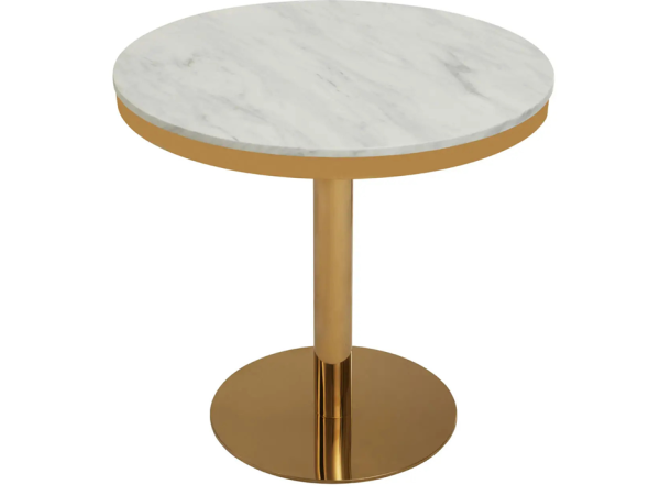Aruba Round Marble Dining Table With Gold Base