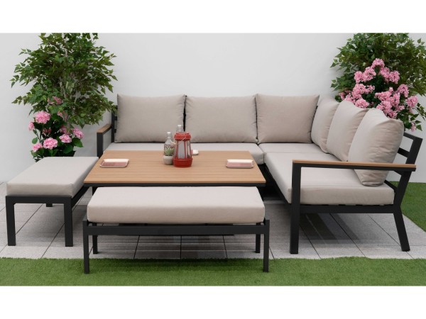Nova - Heidi Deluxe Corner Sofa Dining Set with Square Rising Table - LOW STOCK