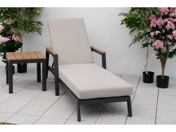 Nova - Set of 2 Heidi Sun Loungers with Square Side Table - LOW STOCK