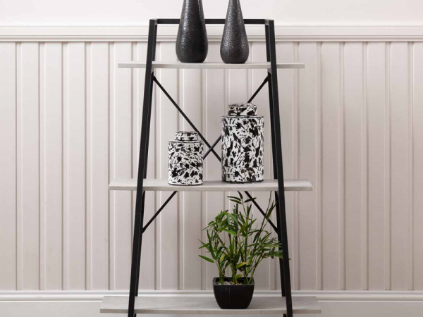 Sade 120cm 3-Tier Black and Grey Display Unit