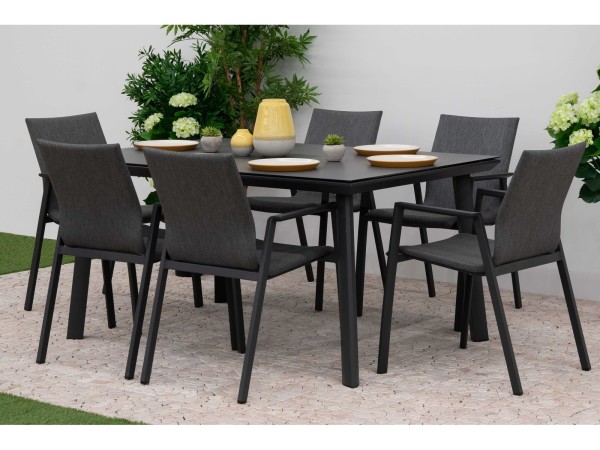 Nova - Phoenix 6 Seat Rectangular Dining Set - Grey