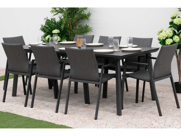 Nova - Phoenix 8 Seat Rectangular Dining Set - Grey