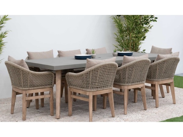 Nova - Summer 8 Seat Rectangular Dining Set - Beige