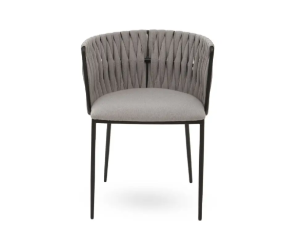 Gisele Grey Dining Chair With Woven Back