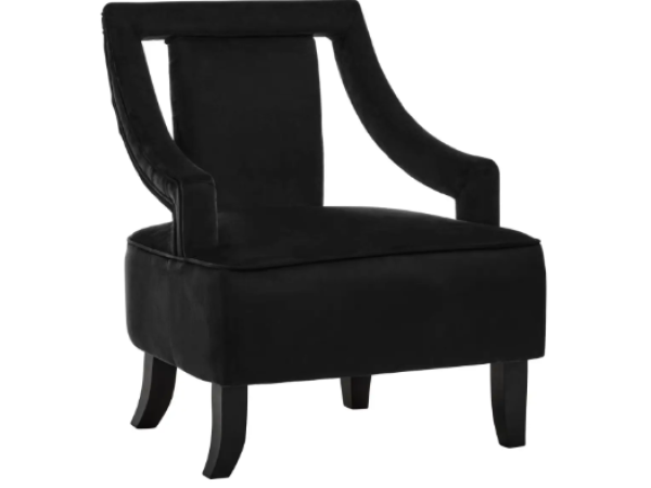 Hilton Black Velvet Armchair