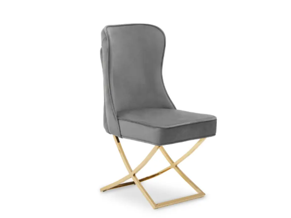 Bardot Button Back Grey Dining Chair