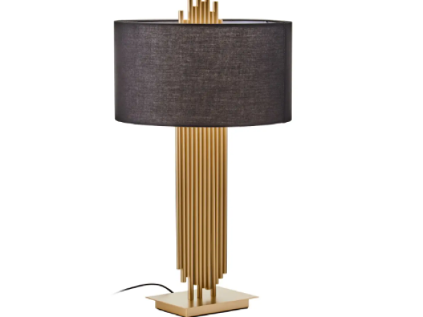 Bunty Table Lamp With Black Linen Shade