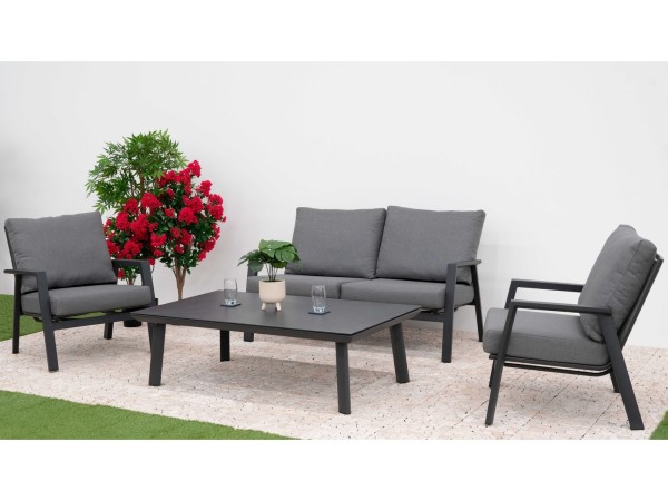 Nova - Zara 2 Seater Sofa Set with Rectangular Coffee Table - Grey