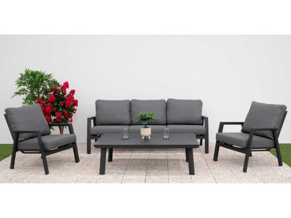 Nova - Zara 3 Seater Lounging Sofa Set with Rectangular Coffee Table - Grey