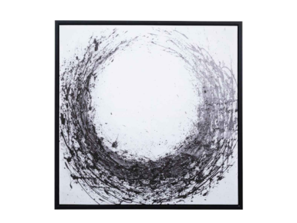 Black and White Framed Embellished Canvas in Frame