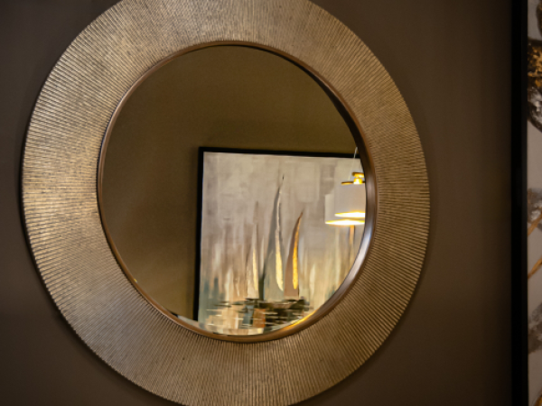 Ellen Gun Metal Finish Wall Mirror